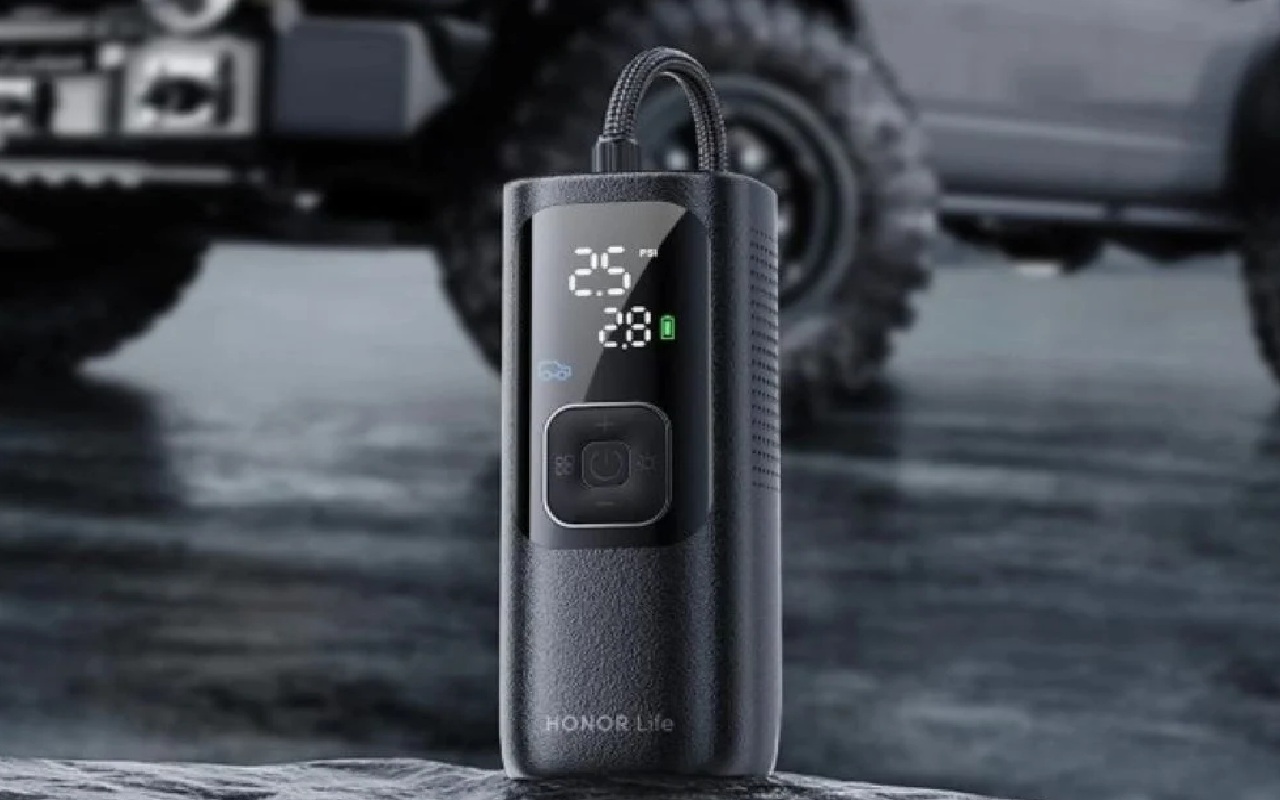 Honor Life Air Pump Lite, Pompa Ban Portable Ringkas dengan Layar Digital dan USB-C